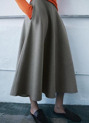 Юбка миди zara - s, m, l, xl 2