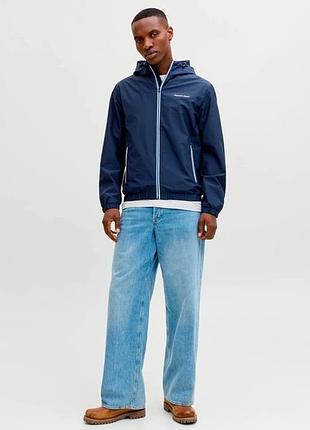 Мужская чёрная прямая куртка jack & jones синий, s 3