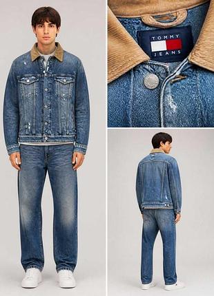 Tommy hilfiger denim jacket утеплена / томмі хілфігер чоловіча джинсова куртка оригінал xl ( підходить на l)