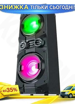 Ku портативная колонка real-el universal fit 2.0 bluetooth usb aux fm с rgb подсветкой для дома и отды uni2l_k
