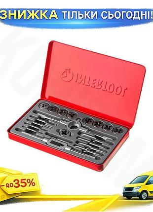 Ku набор метчиков и universal fit плашек intertool 20 ед м3-м12 для нарезки резьбы метчики и плашки uni2l_k