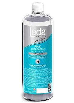 Лак для волос 1л мегатильная фиксация (запаска) тм leda style