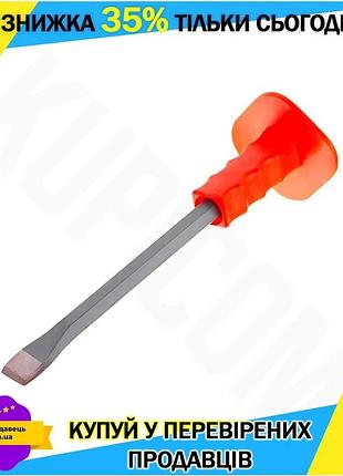 Ku зубило по камню universal fit intertool 300x16x23 мм с резиновой рукояткой для строительных работ д uni2l_k