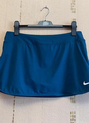 Спортивна спідниця-шорти nike court pure skirt (розмір l) колір морської хвилі — стан нової!