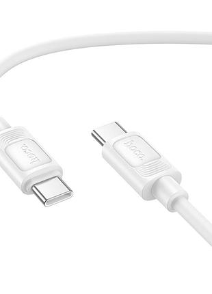 Кабель для зарядки и передачи данных usb hoco x122 silicone 60w/3a type-c to type-c 1 метр white