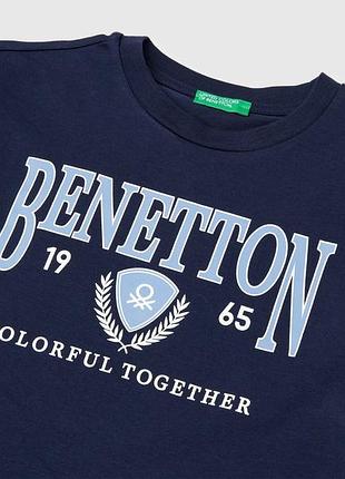 Детский голубой прямой реглан benetton 252, xl 3