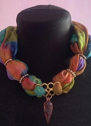 Шовкове намисто-чокер silk choker necklace