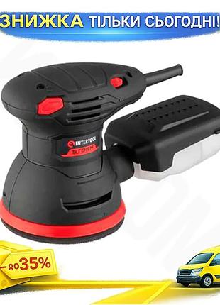 Ku эксцентриковая шлифмашина intertool universal fit 300 вт для шлифования дерева и металла с пылесбор uni2l_k