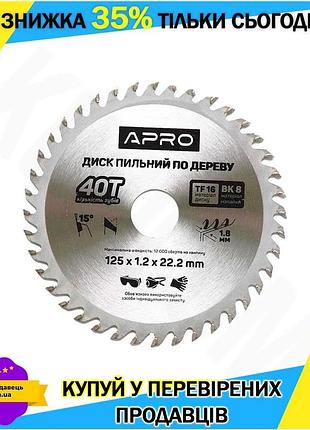 Ku диск пильный apro universal fit 125 мм 40 зубьев для распила дерева карбид вольфрама пильный круг 2 uni2l_k
