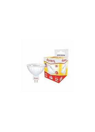 Лампа светодиодная 5w led mr16 12в 18 smd g5.3 4100к тм sokol