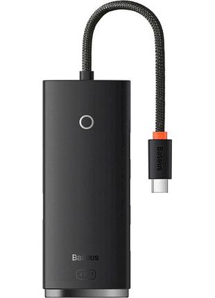 Usb-хаб baseus lite series wkqx030301 usb-c 4×usb 3.0 5 гбит/с кабель 25 см black