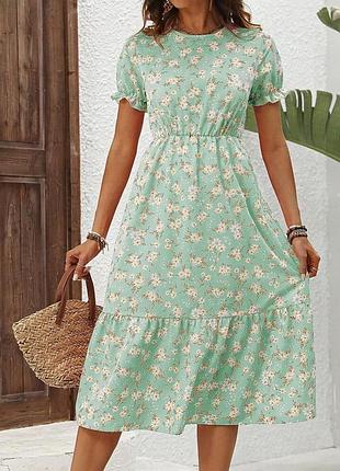 🥰міді сукня в квітковий принт shein m