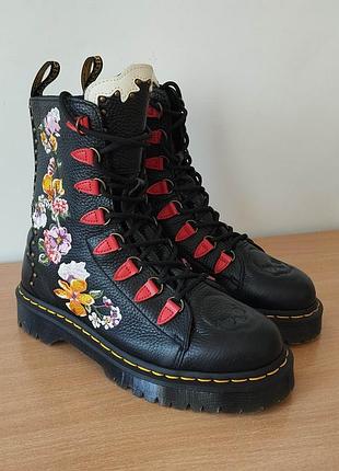 Редкие женские кожанные  ботинки dr. martens nyberg black milled nappa (39 размер, 25 см)