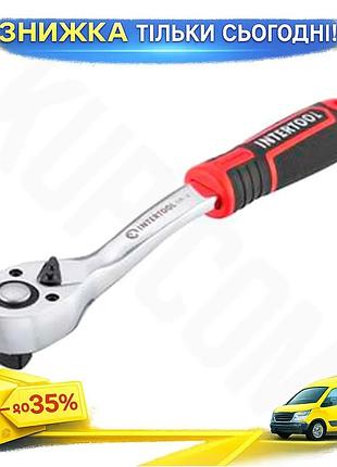 Ku ключ трещоточный intertool universal fit 3/8 дюйма для монтажных работ рукоятка с храповым механизм uni2l_k