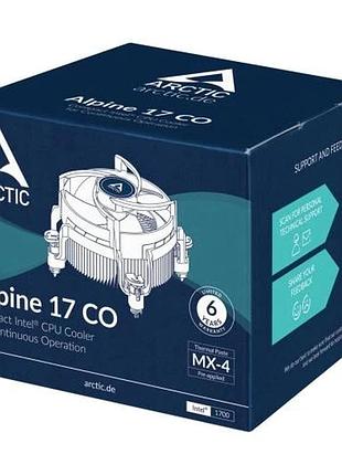 Ku кулер для процесора universal fit arctic alpine 17 co для intel 1700 активне охолодження 100 вт алю uni2l_k 6