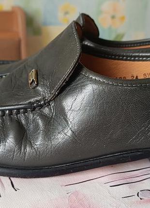 Чорні шкіряні чоловічі туфлі лофері мокасини «grenson» р. 8,5-28 см.