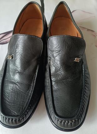Чорні шкіряні чоловічі туфлі лофері мокасини «grenson» р. 8,5-28 см.