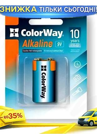Ku крона щелочная colorway universal fit 9в батарейка для электроники питания 1 шт блок батареек uni2l_k