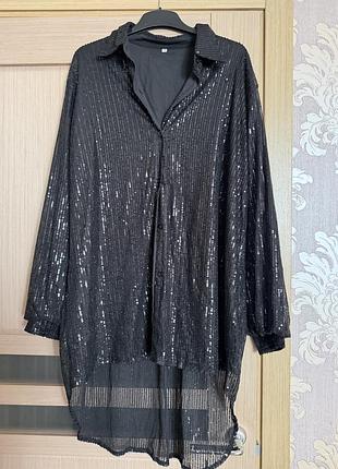 🥰 подовжена блуза в паєтки 2xl 2