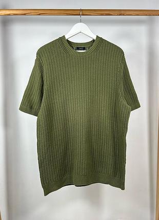 Massimo dutti green old money футболка з шикарним дизайном з вязаною текстурою розмір xl