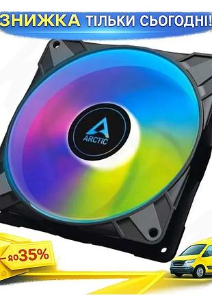 Ku вентилятор 140 мм universal fit arctic чорний pwm argb підсвічування для корпусу активне охолодженн uni2l_k