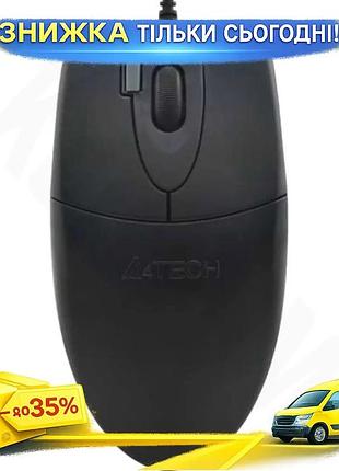 Ku миша a4tech оптична universal fit usb безшумна чорна 1200 dpi для комп'ютера з 4 кнопками та 4d про uni2l_k