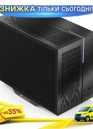 Ku корпус almordor seiya universal fit 180 black mini tower для micro atx mini itx комп'ютера з rgb пі uni2l_k