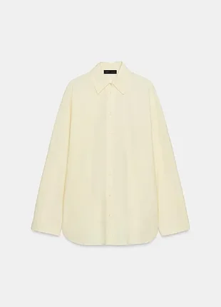 Поплиновая рубашка лимонного цвета zara