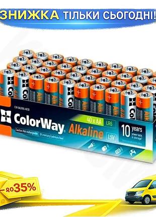 Ku батарейка aa 40 universal fit шт colorway щелочная 1.5v для электроники источник питания uni2l_k