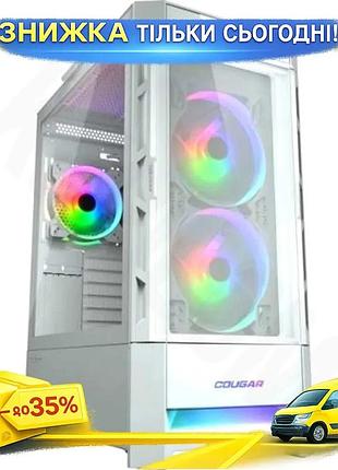 Ku корпус cougar duoface universal fit rgb white midi tower e-atx з підсвічуванням argb для пк охолодж uni2l_k