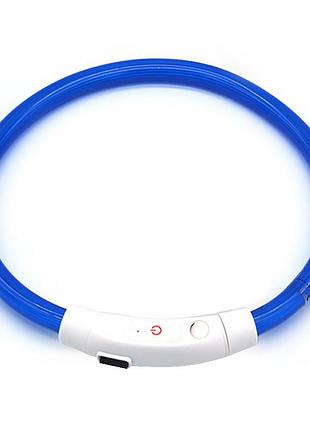 Світлодіодний led нашийник l-18 usb світний водовідштовхувальний для собак і котів blue l