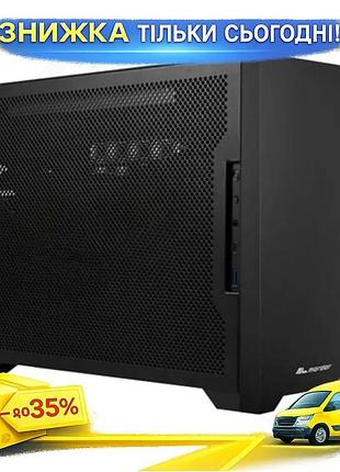 Ku корпус almordor sharky universal fit 170i itx black mini tower sff для mini itx вертикальна установ uni2l_k
