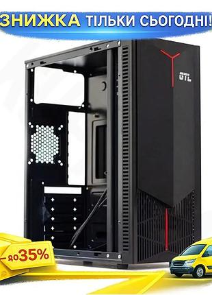 Ku корпус для пк universal fit gtl gaming dark fire чорний mid tower atx micro atx mini itx без бж для uni2l_k