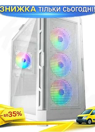 Ku корпус cougar airface universal fit pro rgb white midi tower з загартованим склом для atx micro atx uni2l_k