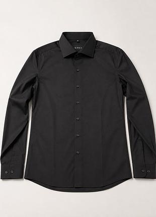 Чоловіча чорна сорочка eterna slim fit | розмір 40 (15.75")