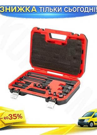 Ku набор переходников и universal fit удлинителей ударных intertool 1/4" 3/8" 1/2" 18ед для механиков uni2l_k