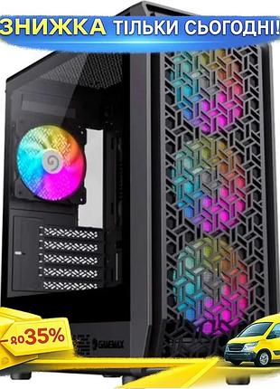 Ku корпус gamemax forge universal fit coc black midi tower для пк с вентиляторами argb и боковой панел uni2l_k