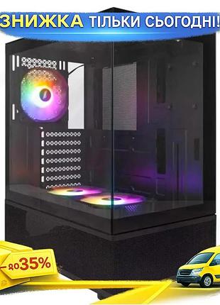 Ku корпус комп'ютерний 1stplayer universal fit midi tower black без бж для atx micro atx mini itx з ar uni2l_k