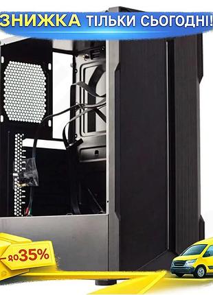 Ku корпус для пк universal fit gtl gaming trooper mini tower black с rgb подсветкой для игр и компьюте uni2l_k