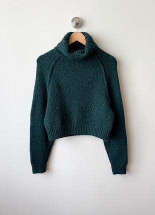 Свитер альпака шерсть изумрудный зеленый zara