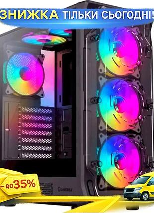 Ku корпус gamemax starlight universal fit 2 ab black mid tower для пк atx microatx mini-itx з argb вен uni2l_k