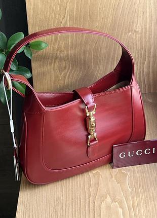 Шкіряна сумка в стилі gucci jackie (преміум якість 1:1)