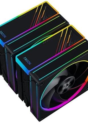 Ku кулер для процесора universal fit id-cooling 2x120 мм argb активне охолодження для intel amd до 270 uni2l_k 6
