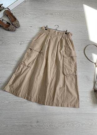 Котонова спідниця міді h&m