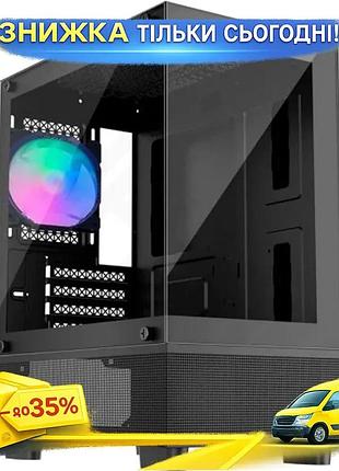 Ku корпус комп'ютерний 1stplayer universal fit mini tower чорний для micro atx mini itx з argb підсвіт uni2l_k