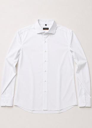 💥 чоловіча біла сорочка eterna slim fit non-iron | 100% бавовна | розмір 40 (15.75")