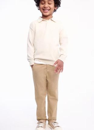 Дитячі класичні бежеві штани чинос із саржі для хлопчиків h&amp;m 7-8 років