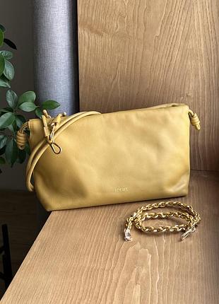 Шкіряна сумка в стилі loewe flamenco (преміум якість 1:1)