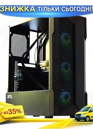 Ku корпус gtl gaming universal fit trinity black mid tower для комп'ютера з argb підсвічуванням та скл uni2l_k