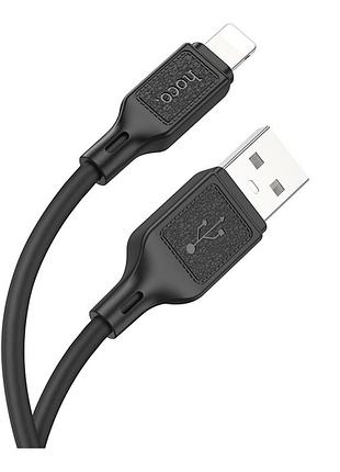Кабель для зарядки и обмена данными usb hoco x90 silicone силой тока 2.4a usb to lightning 1м black